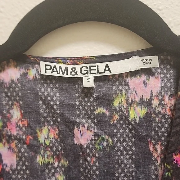 Pam & Gela Neon Ditsy Dress sz Small - Picture 5 of 15